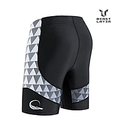 Men's Rash Guard Swim Shorts Compression Swimming Jammer Cool Dry Active Swimsuit Workout Shorts Sports Tights(Alligator,L)