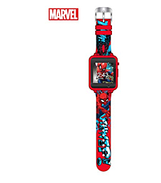 Accutime Kids Marvel Spider-Man Red Educational Learning Touchscreen Smart Watch Toy for Boys, Girls, Toddlers - Selfie Cam, Learning Games, Alarm, Calculator, Pedometer, and More (Model: SPD4588AZ)