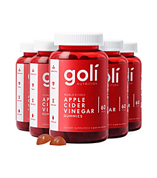 Goli Apple Cider Vinegar Gummy Vitamins - 300 Count - Vitamins B9 & B12, Gelatin-Free, Gluten-Free, Vegan & Non-GMO