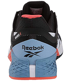 Reebok Men's Nano X Cross Trainer Running Shoes, Black/White/vivid orange, 8 M US