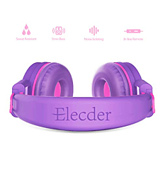 Elecder i37 Kids Headphones for Children Girls Boys Teens Foldable Adjustable On Ear Headphones with 3.5mm Jack for Cellphones Computer MP3/4 Kindle School