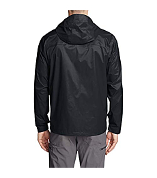 Eddie Bauer Men's Cloud Cap Rain Jacket, Waterproof, Black, Medium