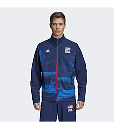 adidas Mens USA Volleyball Warm-Up Jacket Team Navy Blue/Glory Blue L/Tall