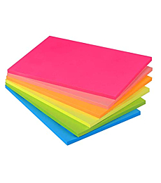 Sticky Notes 4x6 in Bright Stickies Colorful Super Sticking Power Memo Pads Strong Adhesive 6 Pads/Pack 48 Sheets/pad…