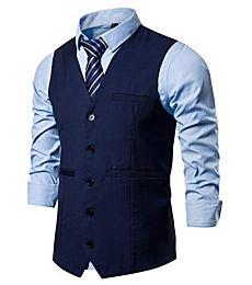 DONGD Mens Formal Suit Vest Business Dress Vest for Suit or Tuxedo