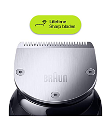 Braun Beard Detail Trimmer, Hair Clippers for Men, Cordless & Rechargeable, Mini Foil Shaver with Gillette ProGlide Razor, Silver, 10 Piece Set