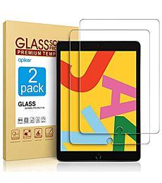 2 Pack Screen Protector Compatible with iPad 9th Generation / iPad 8th Generation 10.2 Inch, apiker Tempered Glass Compatible with iPad 9 8 7 (2021/2020/2019)