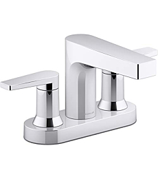KOHLER K-97031-4-CP Taut Bathroom Sink Faucets, Centerset, Polished Chrome