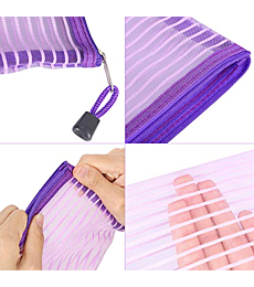 Sinzip 20 Pack Multicolored Zipper Mesh Pouch, Zipper Pencil Pouches Pen Bags, Multipurpose Travel Bags for Cosmetic School Office Supplies and Travel Accessories, 10 Colors (Assorted A)