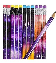ArtCreativity Galaxy Pencils for Kids - Pack of 48 - Assorted Outer Space Designs - Cute Writing Pencils with Durable Erasers, Teacher Supplies for Classrooms, Student Reward, Astronomy Party Favors
