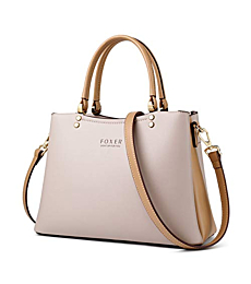 Leather Handbags for Women, Split Cowhide Ladies Top-handle Bags with Adjustable Shoulder Strap Women's Tote Bags Womens Crossbody Messenger Bags Casual Satchels for Women Girls (Apricot)