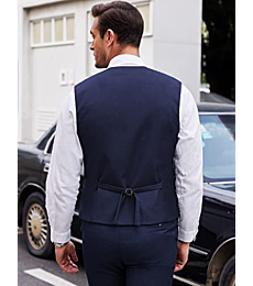COOFANDY Men's Business Suit Vest Slim Fit Skinny Wedding Waistcoat