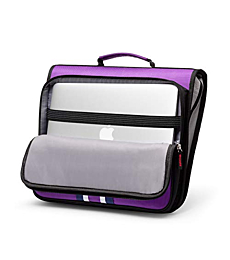 2-Inch 3 Rings Zipper Binder, Holds 15-Inch Laptop/Tablet, Handle and Shoulder Strap Included, Violet
