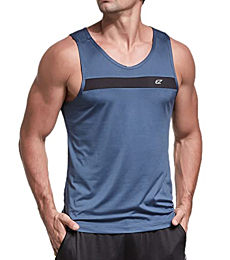 EZRUN Men's Tank Tops Quick Dry Athletic Training Workout Shirts for Gym Fitness Bodybuilding Running Jogging Training(Black,s)