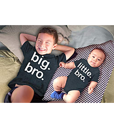 Big bro Little bro Shirts Big Brother Little Brother Shirt Lil Boys Matching Outfits (Charcoal Black, Kids (6Y) / Baby (3-6M))
