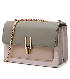 Crossbody Bags for Women Leather Cross Body Purses Cute Color-Block Designer Handbags Shoulder Bag Medium Size Green