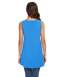 AWULIFFAN Women's Summer Sleeveless V-Neck T-Shirt Short Sleeve Sleepwear Tunic Tops Blouse Shirts (True Blue,XX-Large)