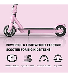 Hiboy S2 Lite Electric Scooter - 6.5" Solid Tires - Up to 10.6 Miles Long-Range & 13 MPH Portable Folding Commuting Kick-Start Boost Scooter for Teens