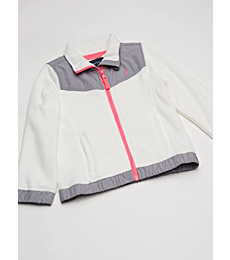 Nautica Girls' Little Fleece Full-Zip Jacket, Cream/Grey, 6