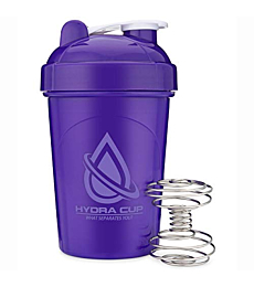 4 PACK - 20-Ounce Shaker Bottle with Wire Whisk Balls, Shaker Cups for Protein Mixes, By Hydra Cup