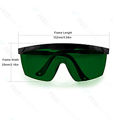 IPL 200nm-2000nm Laser Safety Glasses for Laser Hair Removal Treatment and Laser Cosmetology Operator Eye Protection with Case (Green)