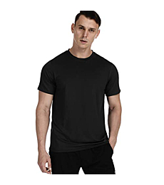 MeetHoo Men’s Athletic T Shirts, Quick Dry Workout Short Sleeve Shirt Gym Tops for Sport Running