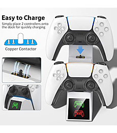 OIVO PS5 Controller Charger for Dualsense Charging Station, Dual PS5 Remote Charger Dock 5V/3A Fast Charging Stand with LED Indicator for Playstation 5 Controller Accessories