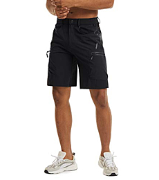 TACVASEN Men's Hiking Shorts Quick Dry Athletic Training Fishing Travel Shorts Multi Pockets