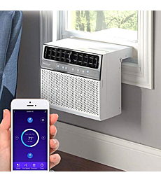 Soleus Air Exclusive 6,000 BTU Energy Star First Ever Over The Window Sill Air Conditioner Revolutionary Safety Class and Whisper Quiet, Keep a Clear View Through Your Window, With WiFi, Google Home, and Alexa (Fits up to 11" Wide Window Sill)