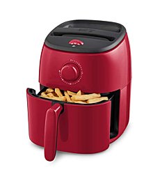 DASH Tasti-Crisp™ Electric Air Fryer Oven Cooker with Temperature Control, Non-Stick Fry Basket, Recipe Guide + Auto Shut Off Feature, 1000-Watt, 2.6Qt, Red