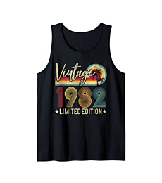 Limited Edition 1982 40th Birthday 40 Years Old Gag Gift Tank Top