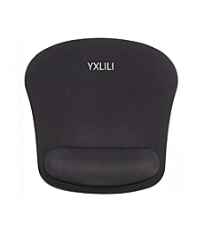 YXLILI Ergonomic Mouse Pad with Wrist Support, Gaming Mouse Mat with Gel Wrist Rest, Easy Typing & Pain Relief, Non-Slip Rubber Base, Waterproof Mousepads for Home Office Working Studying -Black