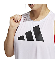 adidas Women's Standard 3 Bar Logo Tank, White/Black, X-Small