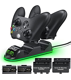 OIVO XSX Controller Charger Station with 2 Packs 1300mAh Rechargeable Battery Packs for Xbox Series X/S/One/Elite/Core Controller, Xbox Charging Dock, Charge Kit, Charger Station for Xbox Controller