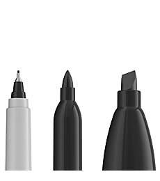 Sharpie Permanent Markers Variety Pack, Featuring Fine, Ultra-Fine, and Chisel-Point Markers, Black, 6 Count