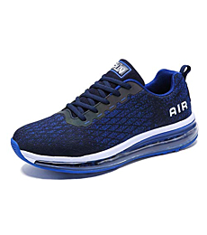 Axcone Mens Gym Walking Tennis Racquet Ultra Sports Shoes Fitness Casual Footwear Breathable Footwear Outdoor Trainer Running Jogging Sneakers (8998 Blue Size 9.5)