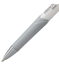 Pentel Glidewrite Signature Ballpoint Pen Pearl White Barrel, (1.0mm) Medium Line, Red Ink, 12 Pens (BX930W-B)