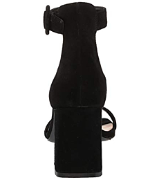 Steve Madden Women's Reverie Heeled Sandal, Black Suede, 6.5