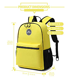 Lohol Lightweight & Casual Daypacks for Men, Women & Students, Perfect Daily Backpack for School, Work, and Travel (Yellow)