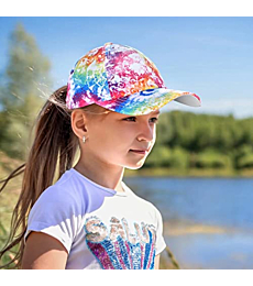 Rainbow Tie-Dye Baseball Cap Dad Cap Unicorn Girls Gift Set for Outdoor Sports
