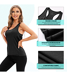 Workout Tank Tops for Women, Quick Dry Sleeveless Shirts Yoga Tops Athletic T-Shirts Mesh Racerback for Sport Gym Running
