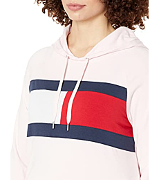 Tommy Hilfiger Performance Long Sleeve Hoodie – Pullover Sweaters for Women with Adjustable Drawstring Hood, Pink Blossom, Large