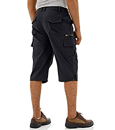 TACVASEN Men's Hiking Shorts 3/4 Quick Dry Training Workout Cargo Shorts Multi Pockets Capri Pants