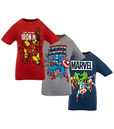 Marvel Avengers and Spider-Man T-Shirt 3 Pack for Boys, Boys Characters 3-Pack Bundle of Tees (The Avengers, Size 14/16)
