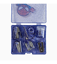 Yoobi x Marvel Spider-Man Mini Office Supply Kit & Scissors Set – Spider-Man Set w/ Stapler, Staples, Hole Punch, Tape Dispenser, Blunt Tip Scissors for Kids w/ 2 1/4” Blade