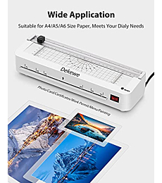 laminator, Dekewe A4 laminator, 4 in 1 Thermal laminator, 18 Sheets of Laminated Paper, Paper Trimmer and Corner Cylinder for Home Office School use