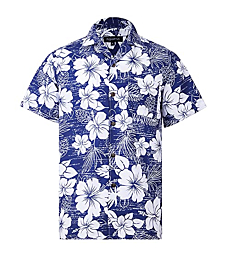 Hawaiian Shirts for Men Regular Fit Short Sleeve Mens Hawaiian Shirts with Large Variety of Colors and Designs Available (X-Large, Dark Blue 060)