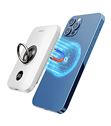 iWALK Magnetic Wireless Power Bank, 6000mAh Portable Charger with Finger Holder, Stronger Magnet Stick for Phone with Unique Mag-Suction Tech, Only Compatible with iPhone 13/13 Pro Max/12/12 Pro Max