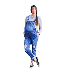 Mothera Maternity Overalls for Pregnant Women | Cotton Overalls with Zipper Adjustment for Pregnancy and Postpartum | S