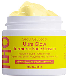 Korean Skin Care Turmeric Cream – Korean Face Moisturizer for Dull Dry Skin Korean Beauty Skincare – Salicylic Acid Cream + Hyaluronic Acid Cream + Glycolic Acid Cream – K Beauty for Glowing Skin 2oz